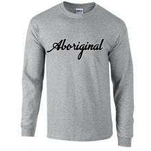 Aboriginal Log Sleeve Tee Grey /Black